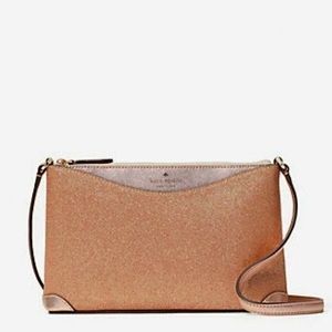 NWT Kate Spade Shimmy Glitter Crossbody Rose Gold